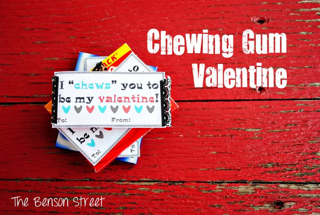 Chewing Gum Printable Valentine at The Benson Street