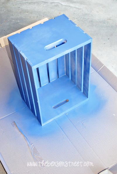 Painted Crate Book Shelf at www.thebensonstreet.com