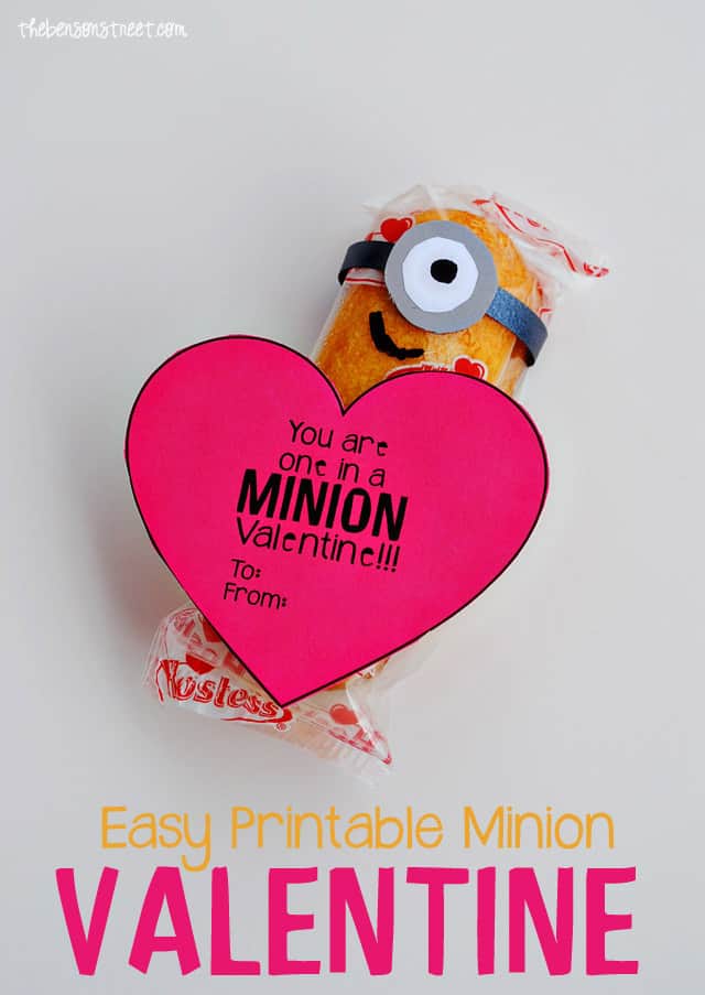 Easy Printable Minion Valentine at thebensonstreet.com copy
