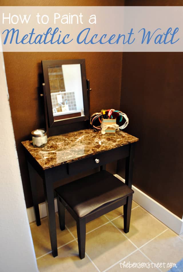 View of Easy Modern Accent Wall DIY with Metallic Paint - The Benson Street