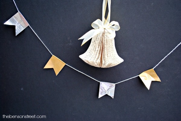 Cute Silver and Gold Christmas Themed Duct Tape Banner at thebensonstreet.com