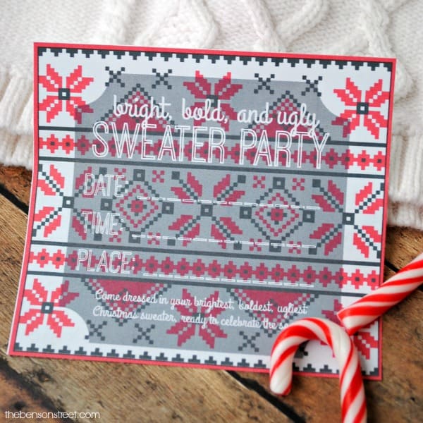 Free Printable Ugly Sweater Party Invitations - The Benson Street