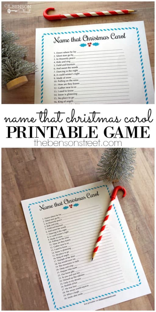 Holiday Party Idea: Name that Christmas Carol Printable Game - The ...