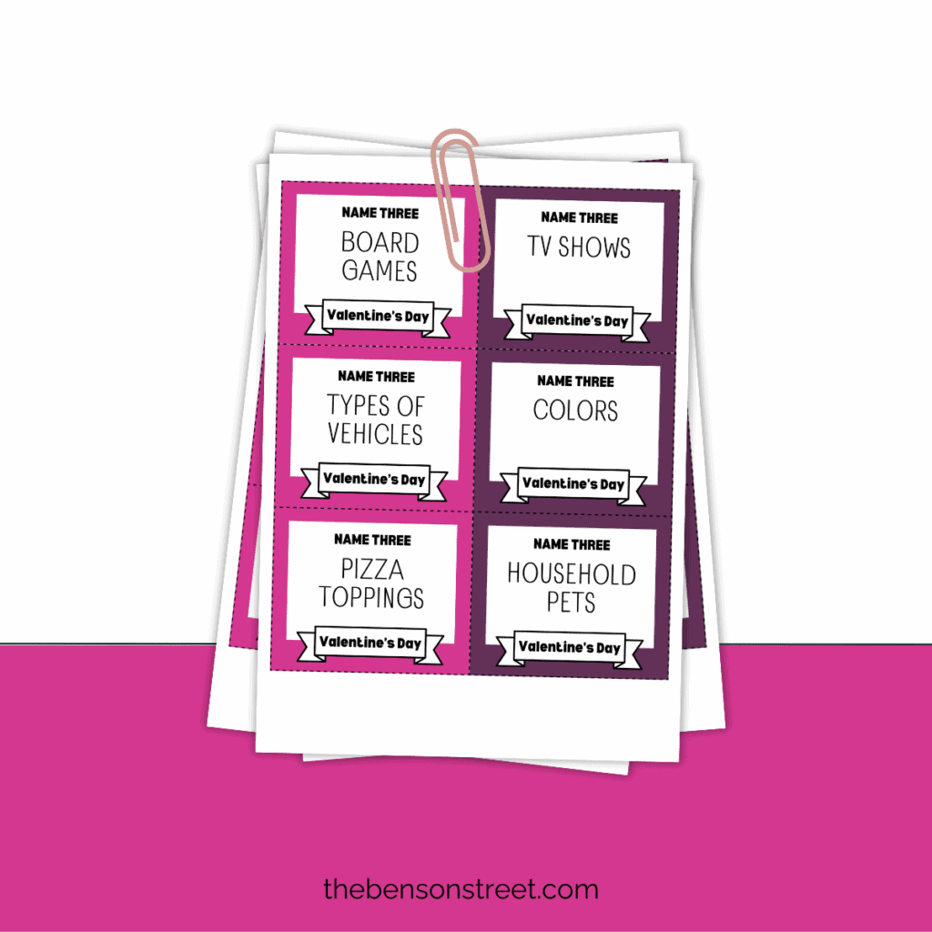 Valentine 5 Second Game: Free Printable Valentine's Day Game - The ...