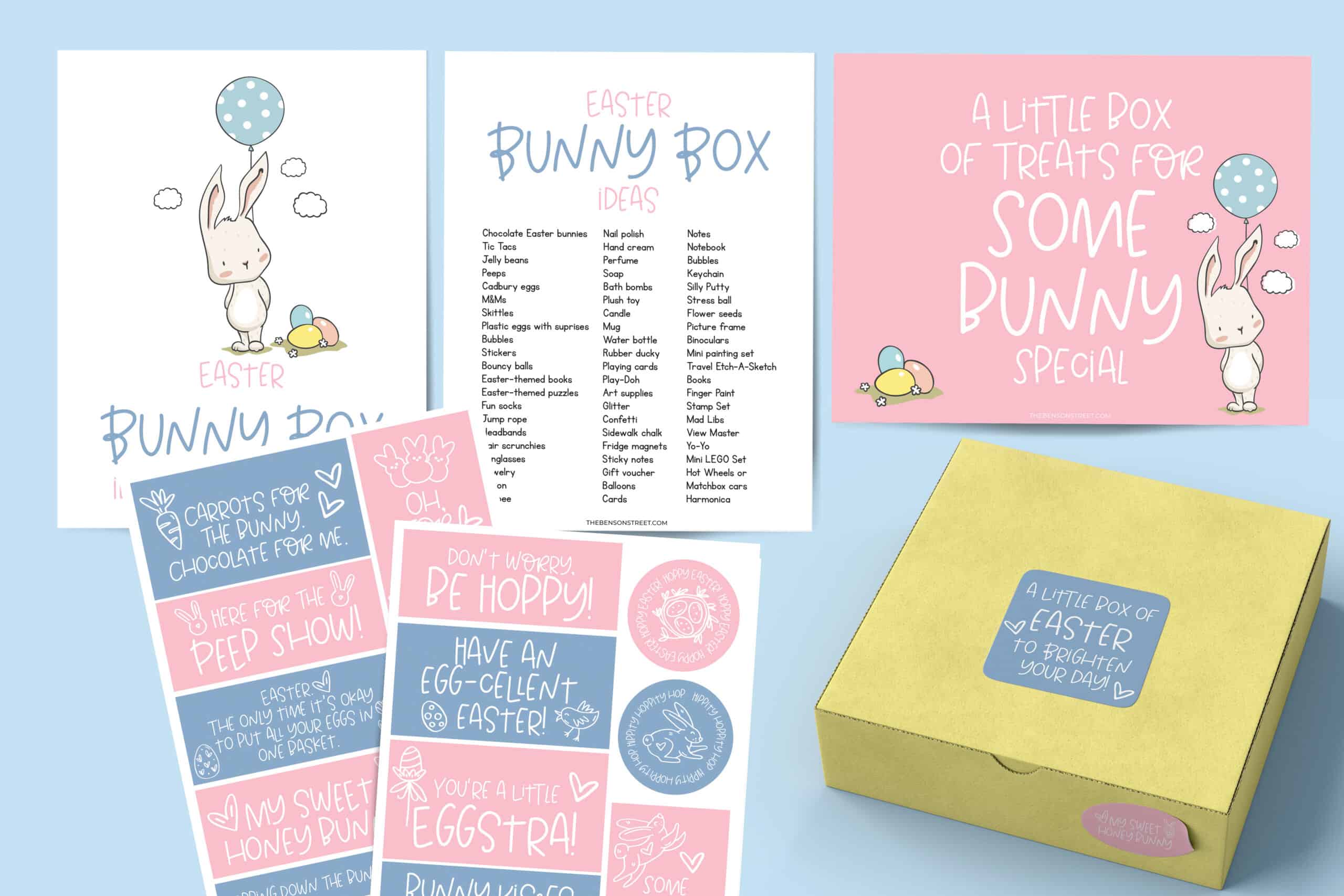 Easter Bunny Treat Box Ideas with Free Printable Tags - The Benson Street