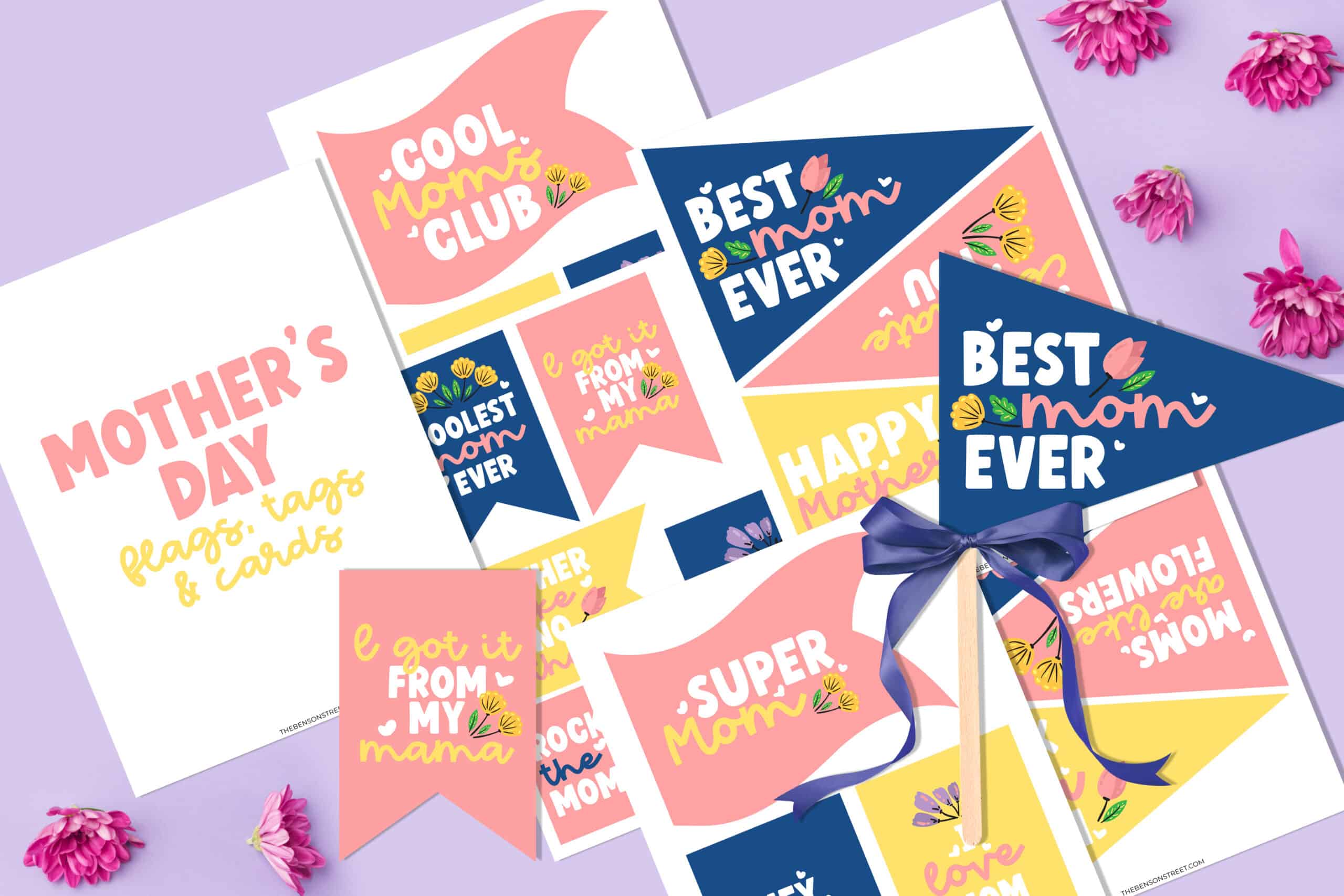 Free Printable Mother's Day Tags, Cards, and Flags - The Benson Street