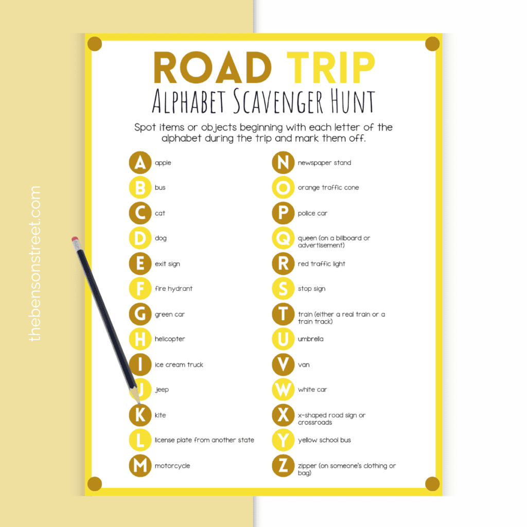 Fun Road Trip Games for Families: Free Printables for Kids - The Benson ...