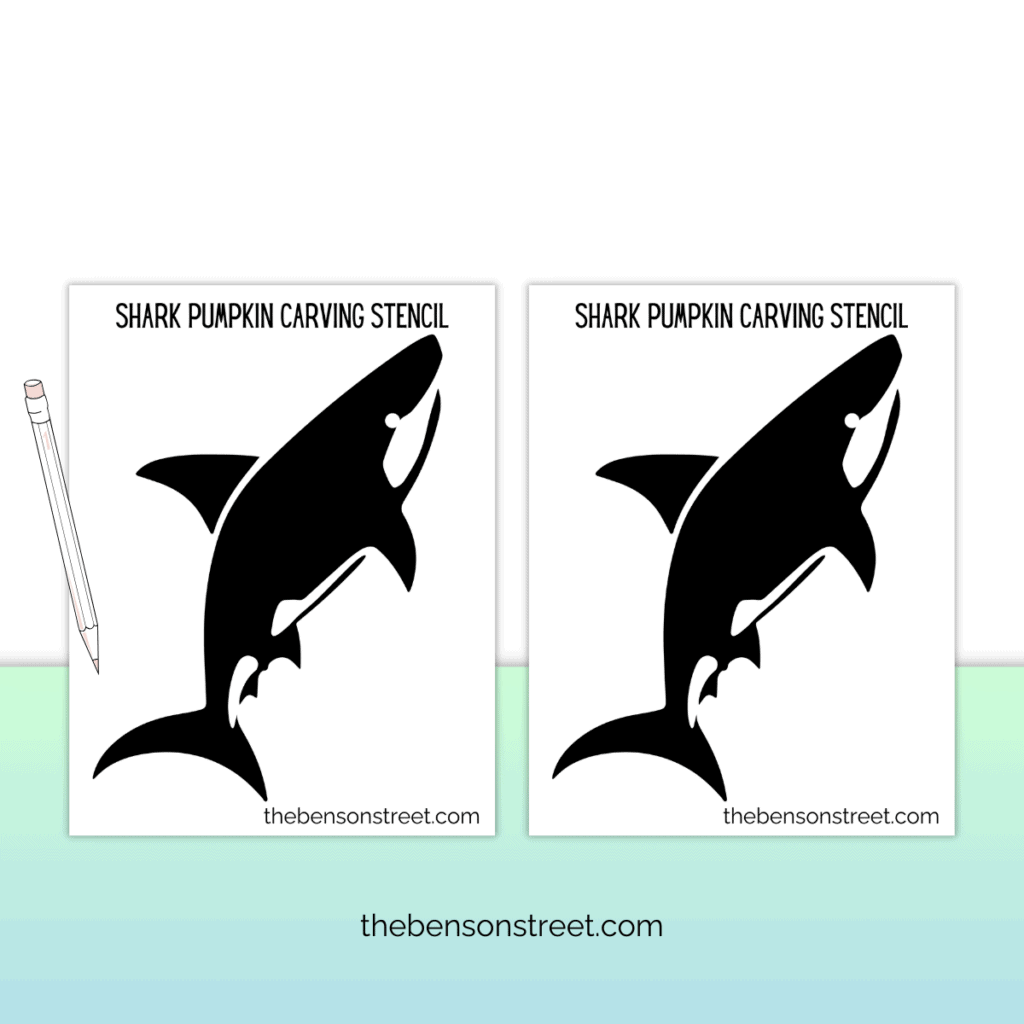 Free Printable Shark Pumpkin Stencil for Easy Carving - The Benson Street
