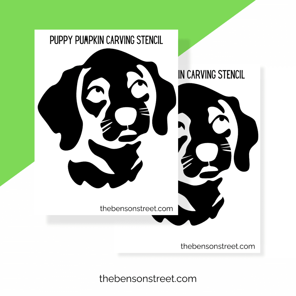 Free Printable Puppy Pumpkin Stencil for Carving Pumpkins - The Benson ...