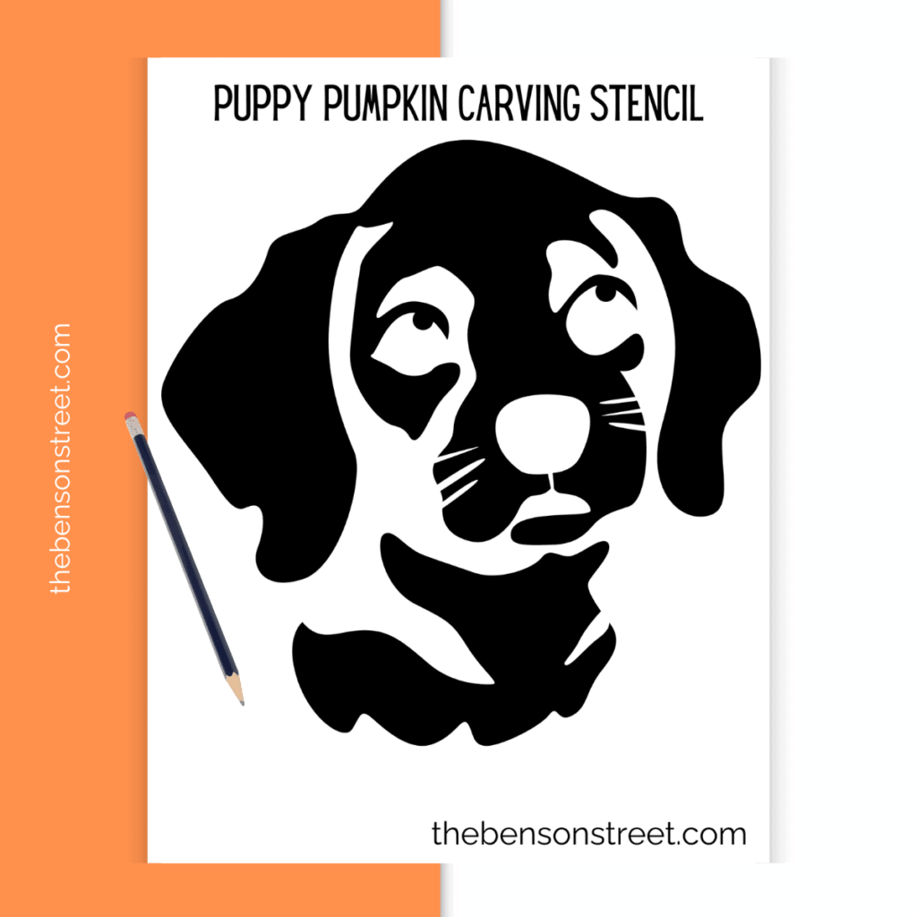 Free Printable Puppy Pumpkin Stencil for Carving Pumpkins - The Benson ...