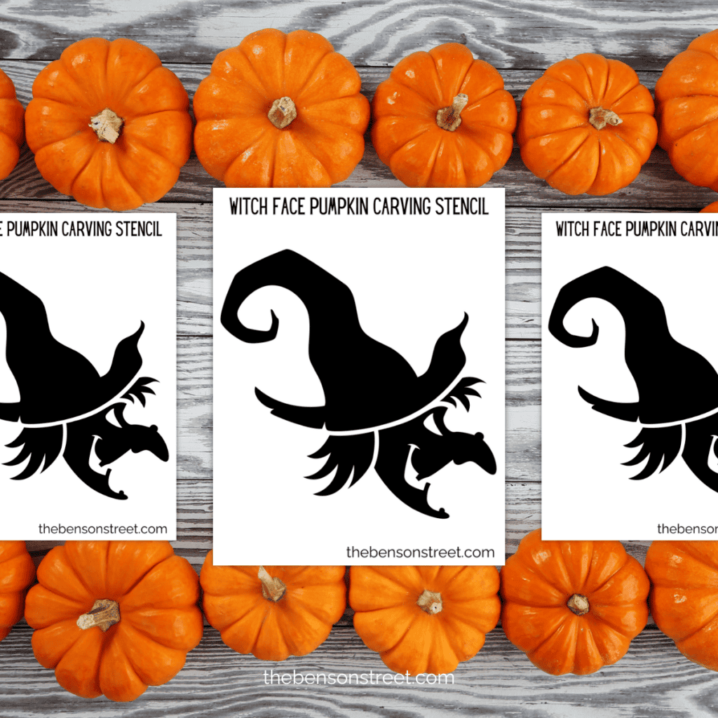 Free Printable Witch Pumpkin Stencil for Halloween Carving The Benson