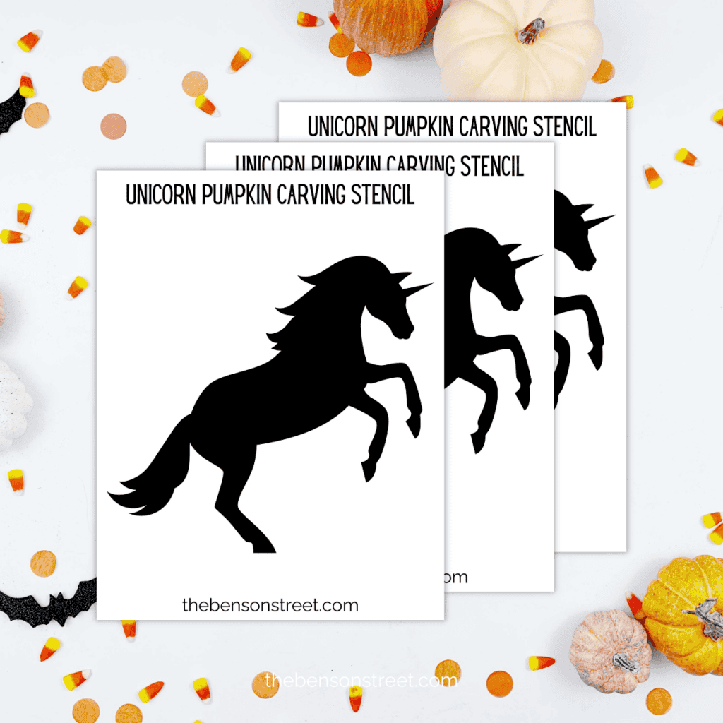 Pumpkin Carving Templates Unicorn