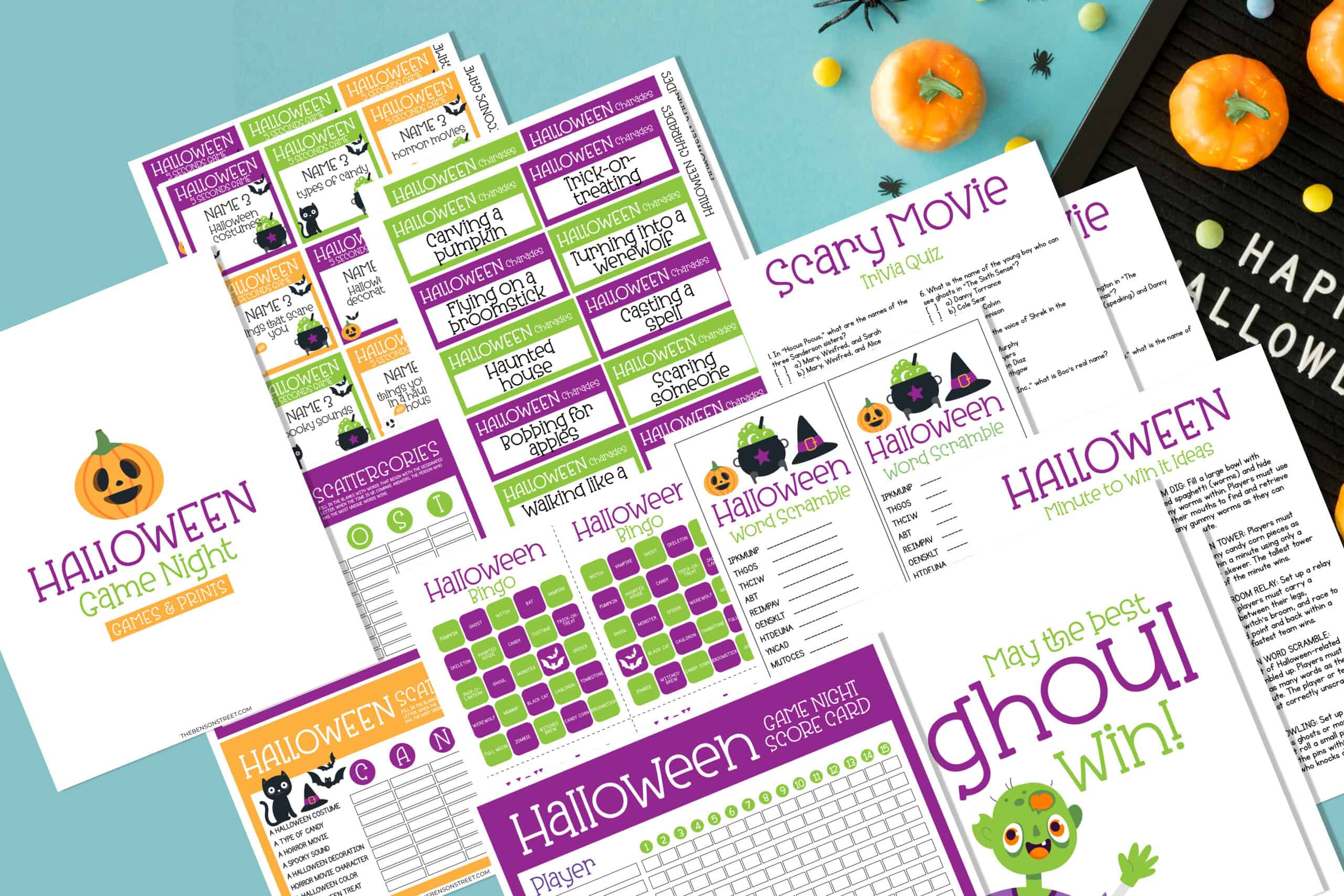 Printable Halloween Games for a Halloween Game Night