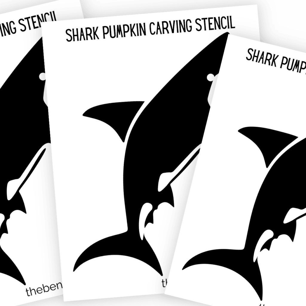 Free Printable Shark Pumpkin Stencil for Easy Carving - The Benson Street