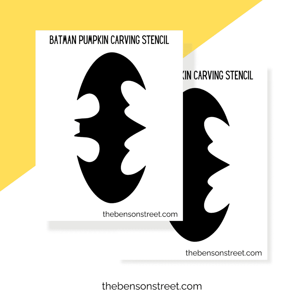 Batman Pumpkin Stencil Printable: Free Carving Template - The Benson Street
