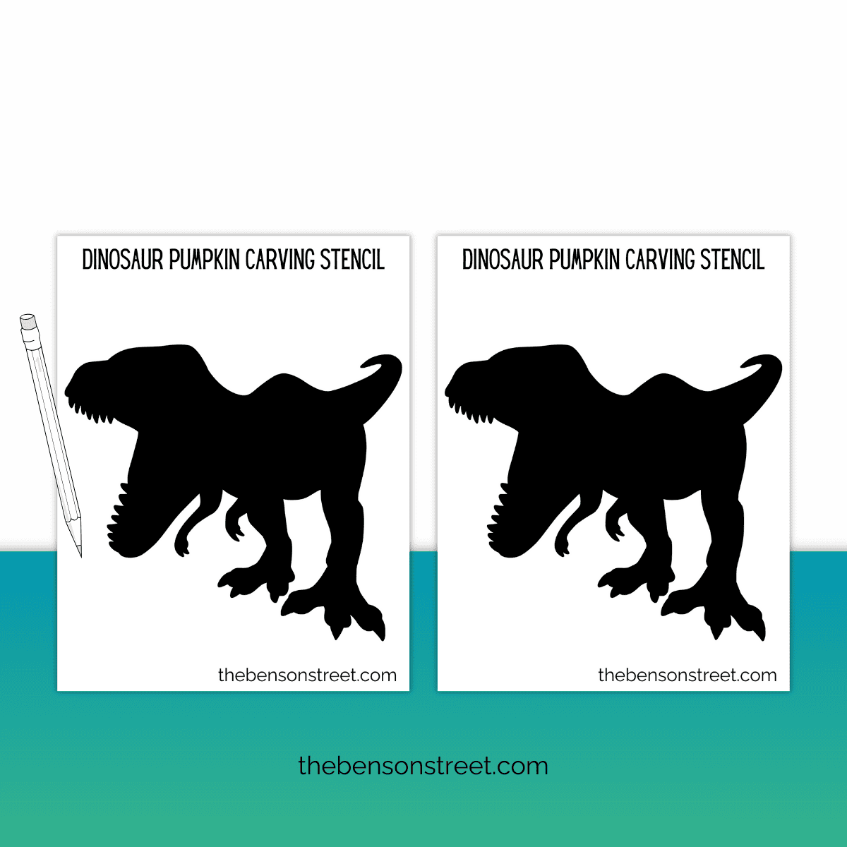 Free Printable Dinosaur Pumpkin Stencil for Easy Carving The Benson