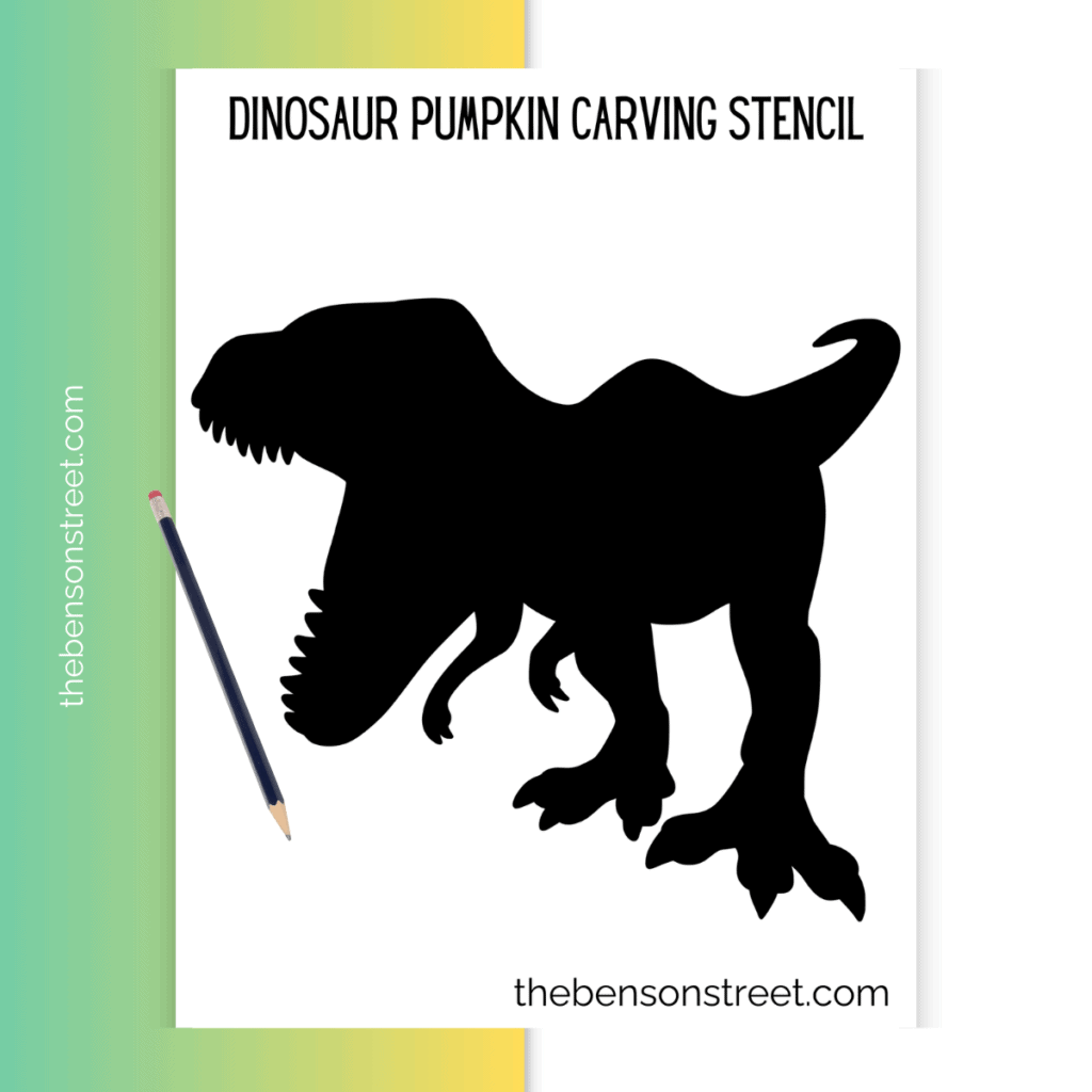 Free Printable Dinosaur Pumpkin Stencil for Easy Carving The Benson