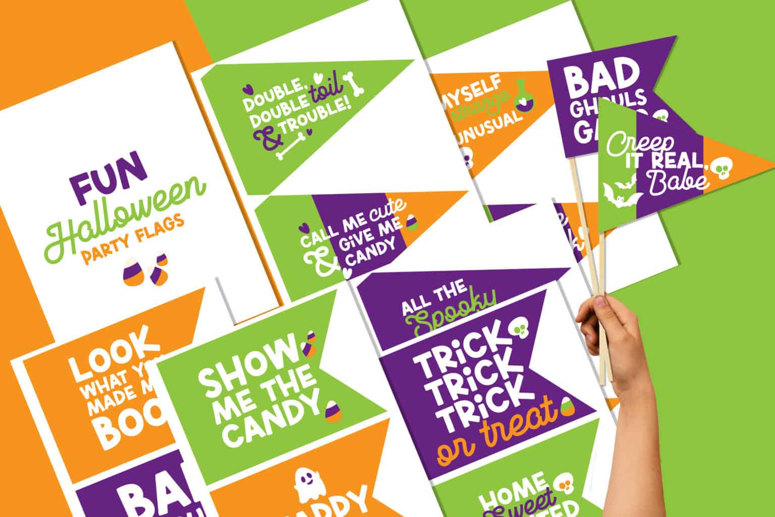 Free Printable Halloween Party Flags: Add Spooky Fun to Your ...
