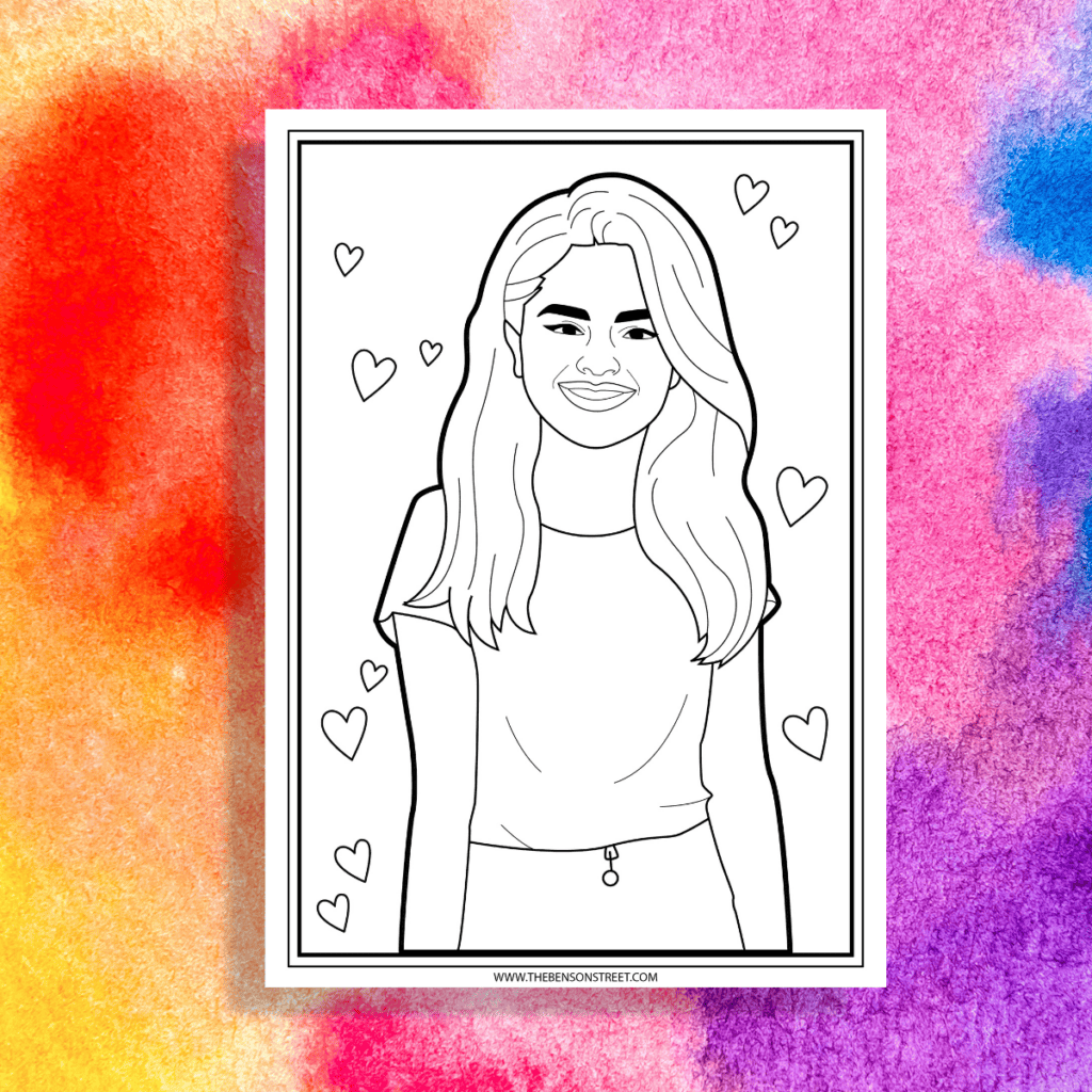 FREE Printable Selena Gomez Coloring Pages - The Benson Street