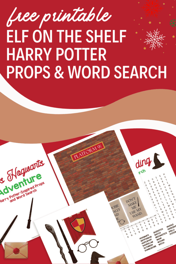 Free Printable Harry Potter Elf on the Shelf Props & Word Search - The