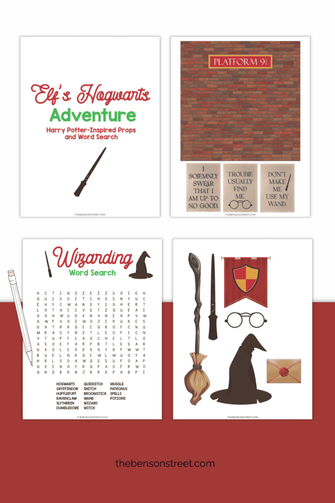 Free Printable Harry Potter Elf on the Shelf Props & Word Search - The