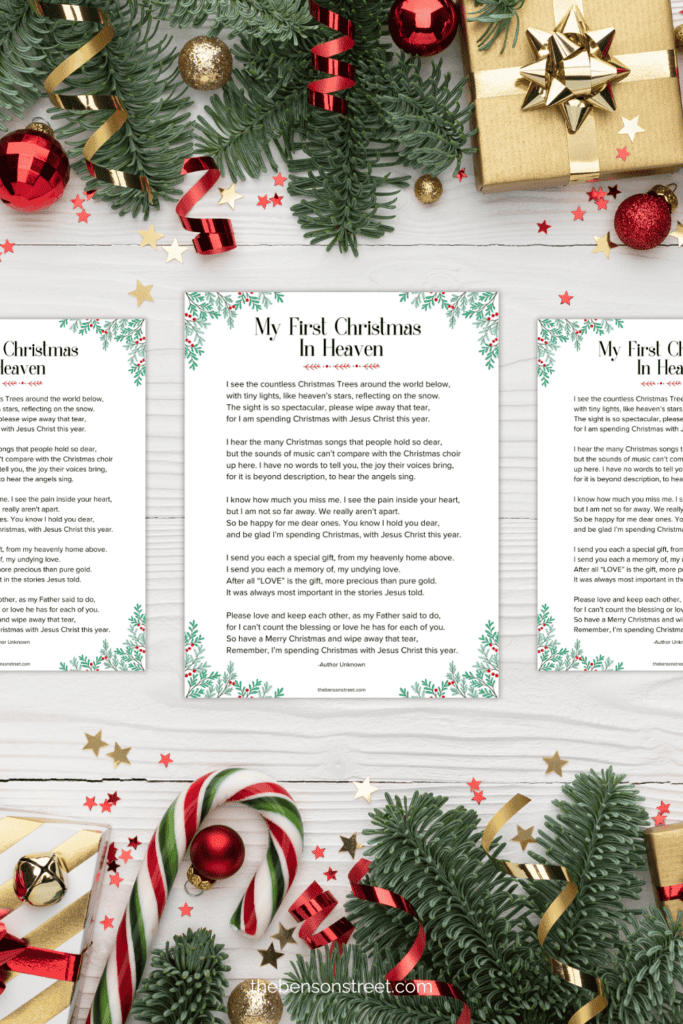 Free Printable My First Christmas In Heaven Poem Author Unknown Free printable my first christmas in heaven poem author unknown
