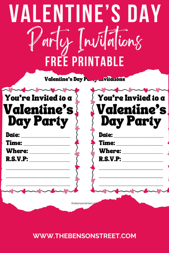 Free Printable Valentines Invitation Template for Parties - The Benson ...
