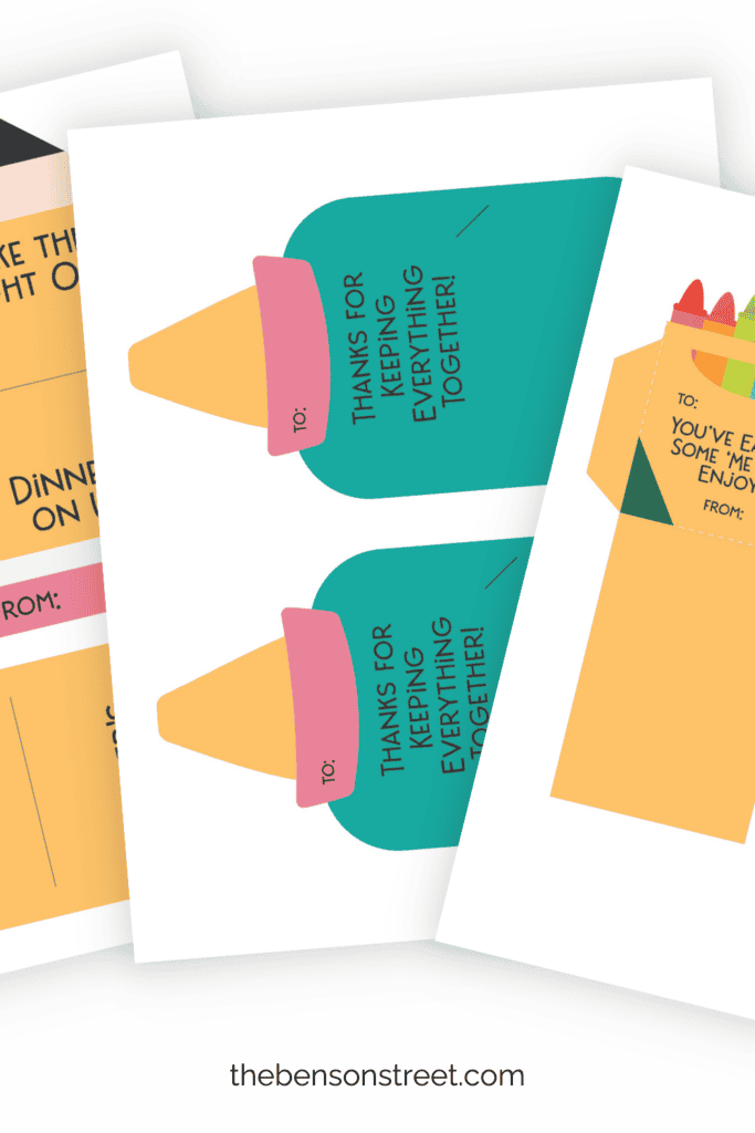 Free Teacher Appreciation Gift Card Holder Printable - The Benson Street