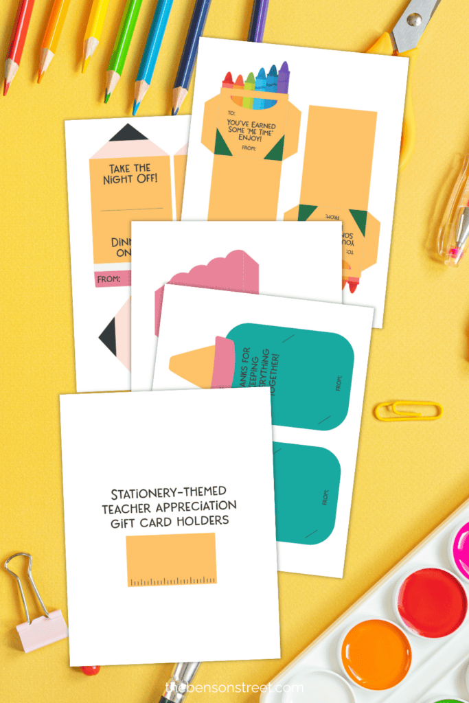 Free Teacher Appreciation Gift Card Holder Printable - The Benson Street