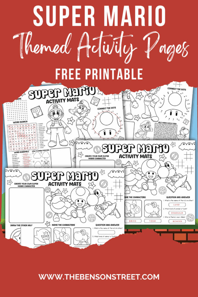 Free Printable Mario Activity Mats: Coloring, Games, & More