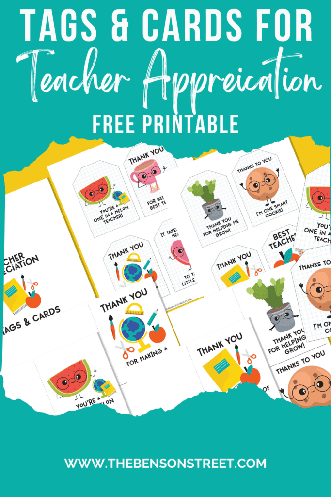 Free Printable Thank You Cards for Teachers: 8 Card Designs