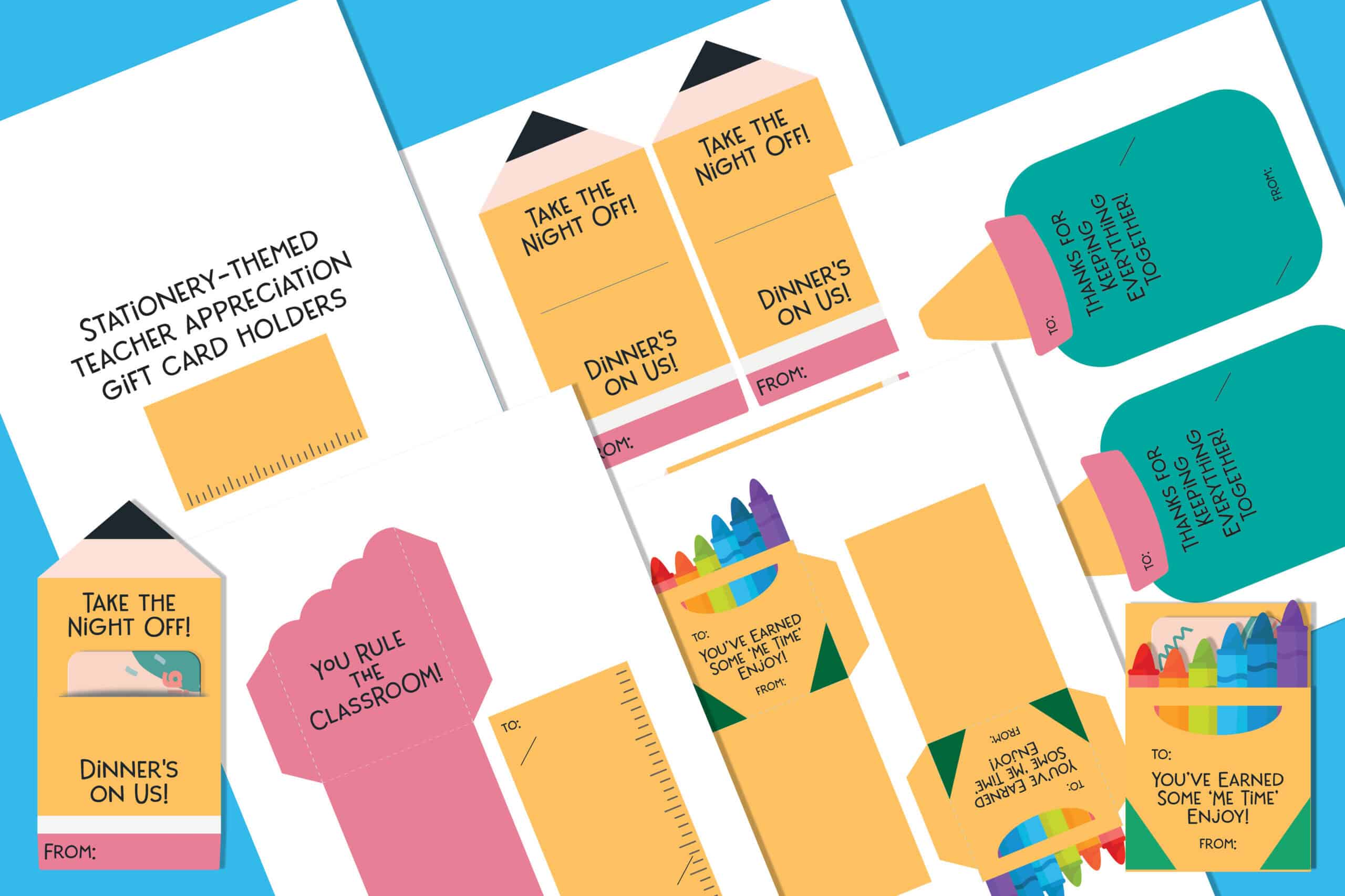 Free Teacher Appreciation Gift Card Holder Printable - The Benson Street