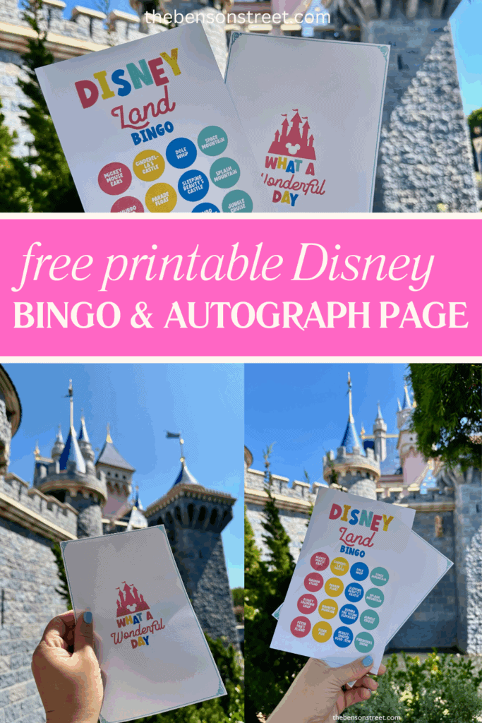 Free Printable Disneyland Bingo with Autograph Sheets