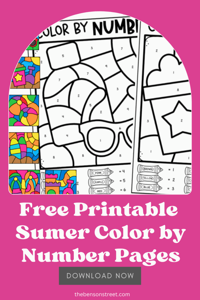 Free Printable Summer Color by Number Pages: 6 Beach Designs - The ...