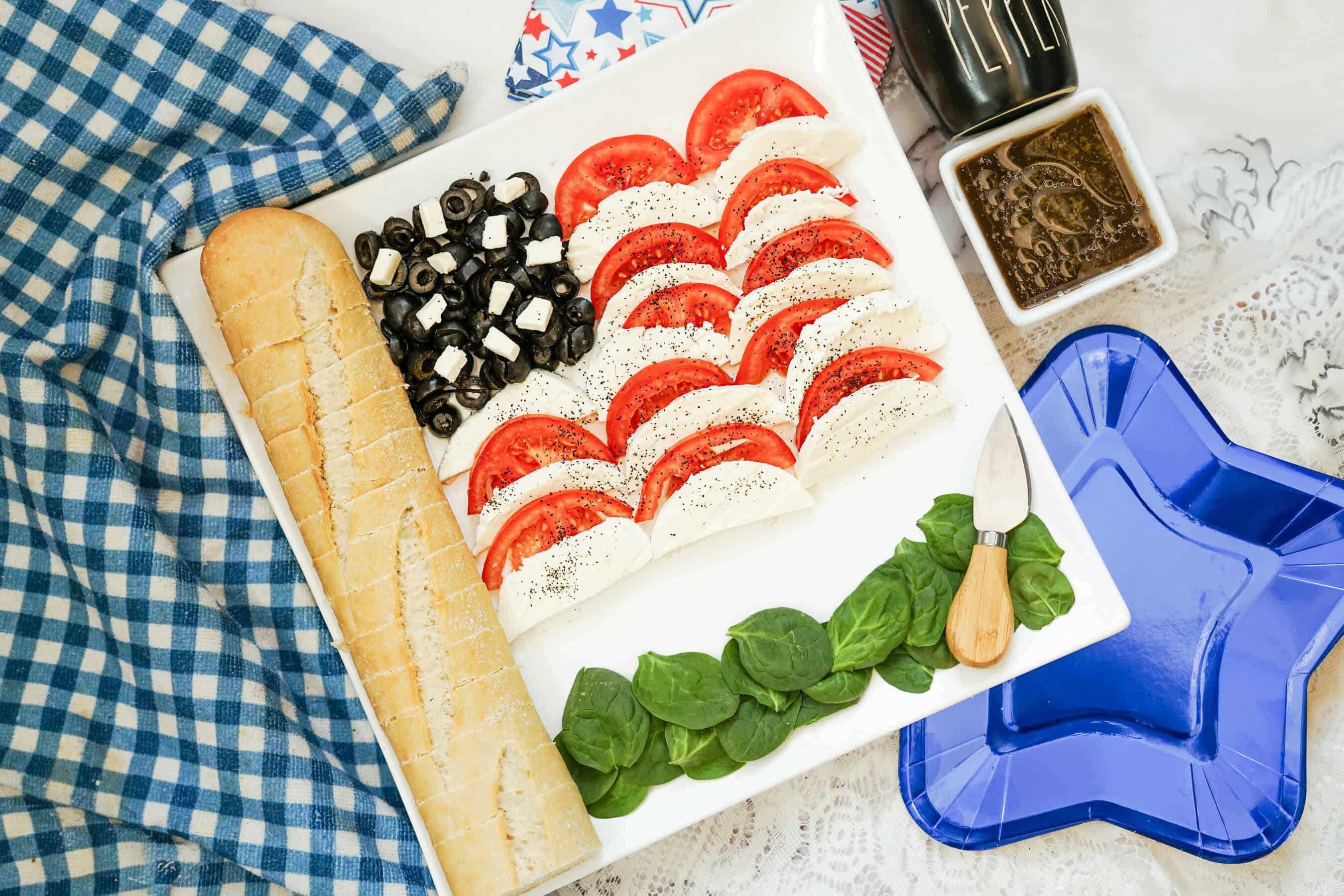 How to Make an Easy Patriotic American Flag Caprese Salad
