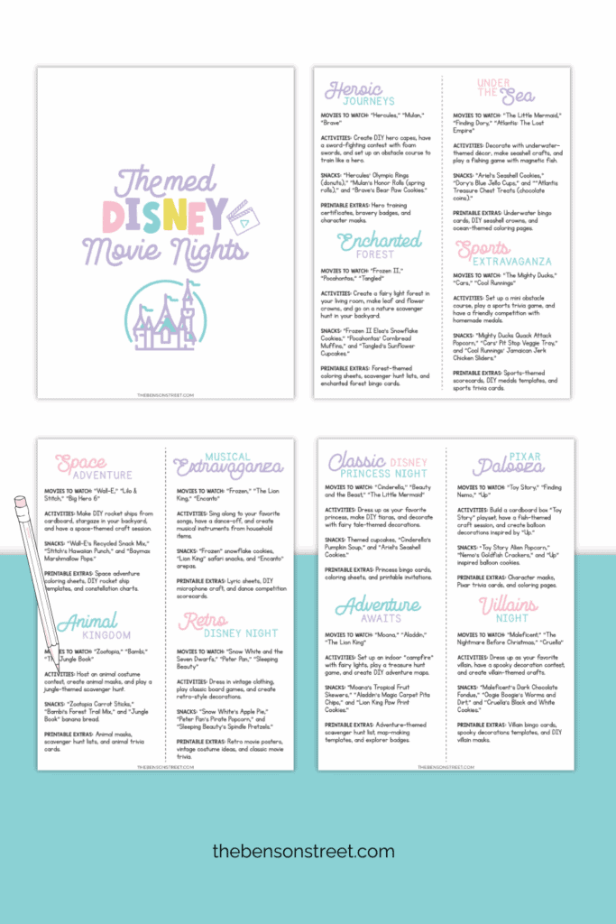 Free Printable Themed Disney Movie Night Ideas: Magical Family Nights