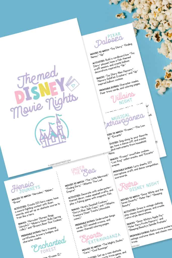 Free Printable Themed Disney Movie Night Ideas: Magical Family Nights