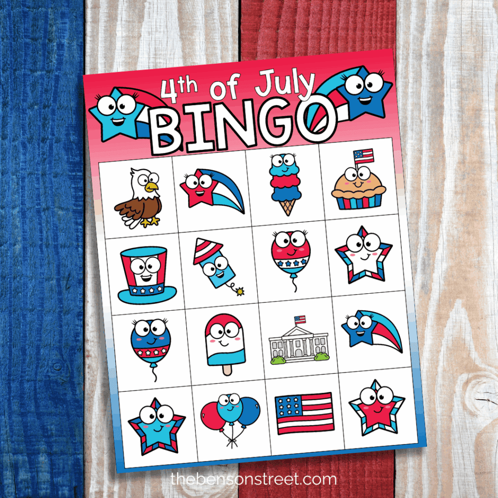 FREE 4th of July Bingo Cards Printable: 10 Patriotic Cards - The Benson ...