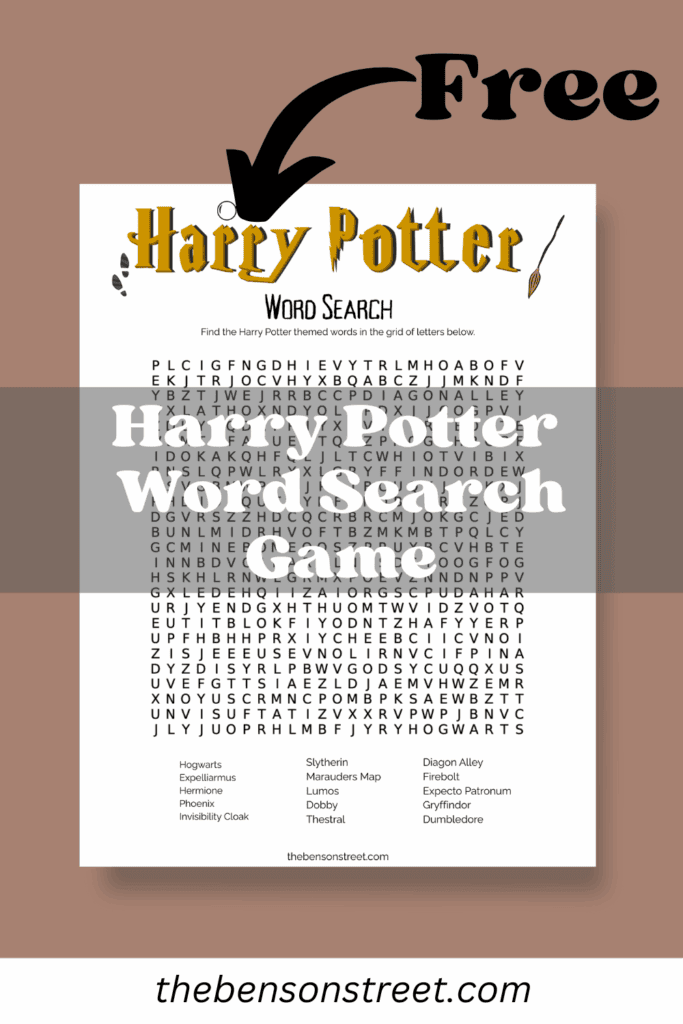 Free Printable Harry Potter Word Search - The Benson Street