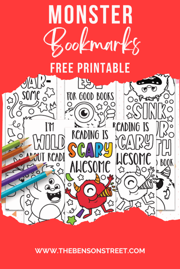 Free Printable Monster Bookmarks to Color - The Benson Street