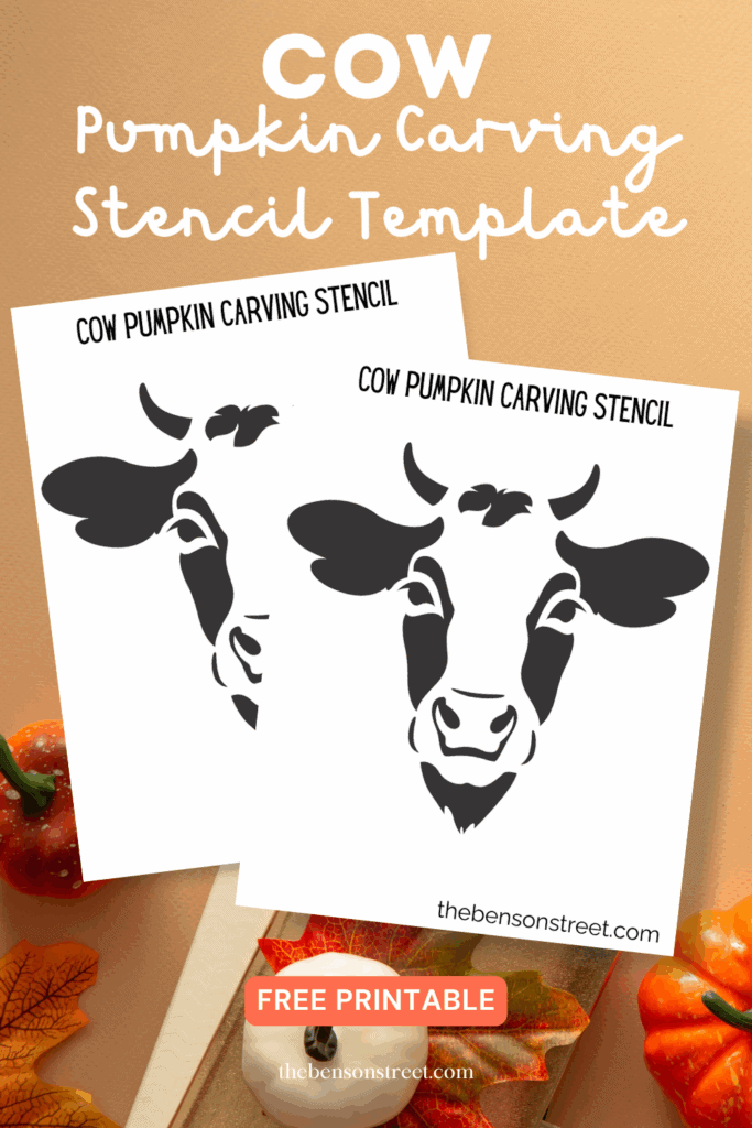 FREE Printable Cow Pumpkin Stencil Template for Easy Carving The