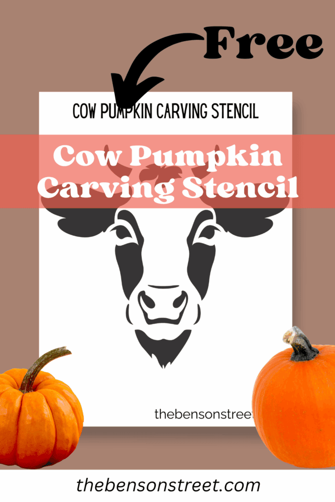 FREE Printable Cow Pumpkin Stencil Template for Easy Carving The