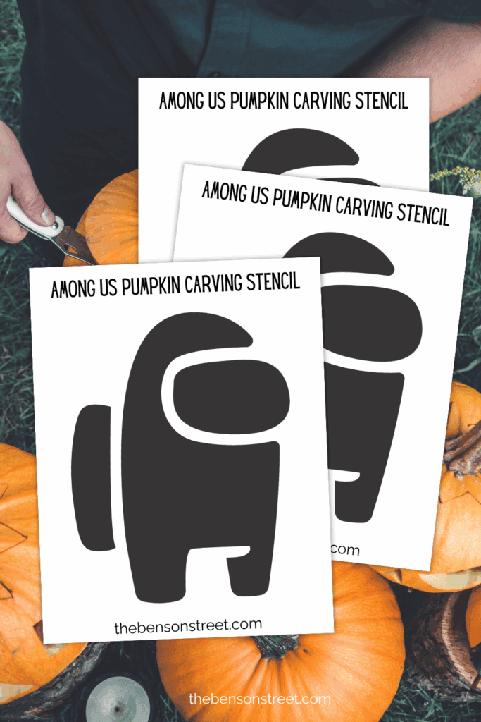 Free Among Us Pumpkin Stencil Printable for Carving - The Benson Street