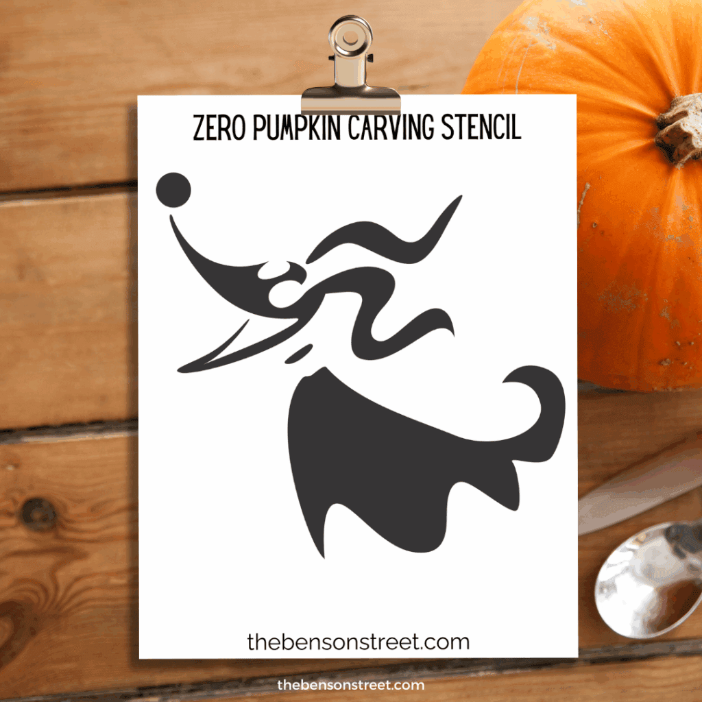 Nightmare Before Christmas Zero Pumpkin Stencil Printable The Benson
