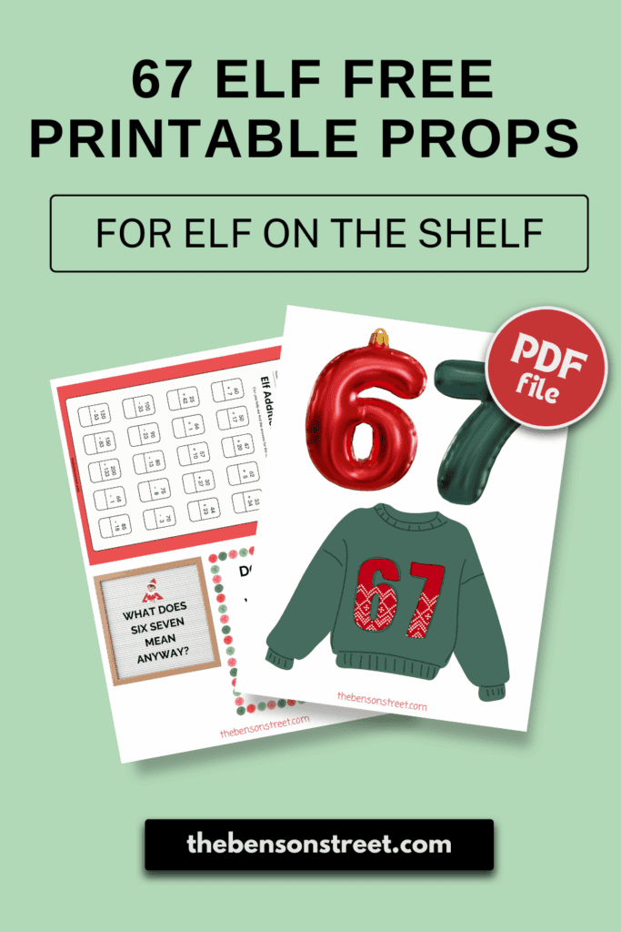 Free Six Seven Elf on the Shelf Printable Props