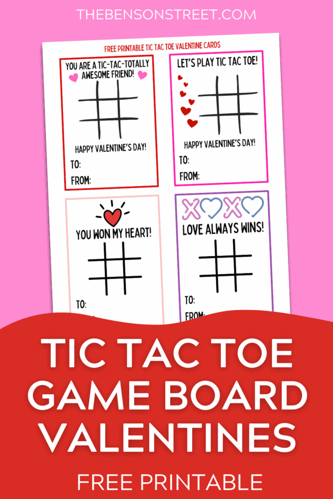 Free Tic Tac Toe Valentine's Day Printable Cards