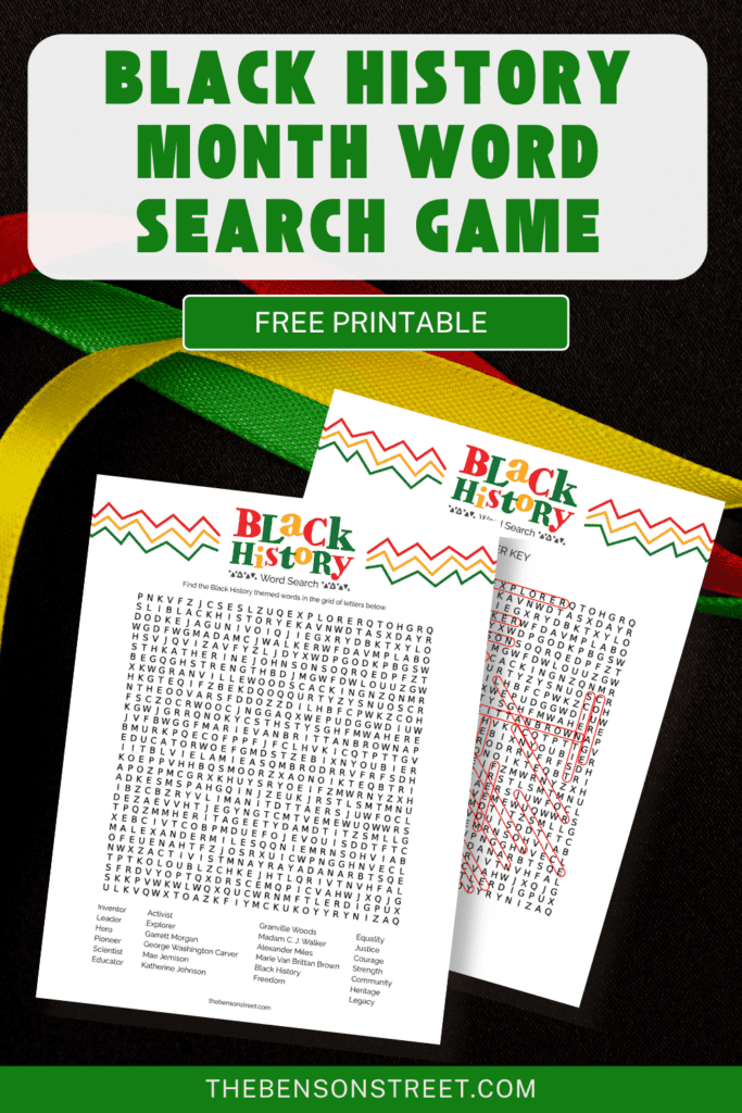 Free Printable Black History Month Word Search for Kids