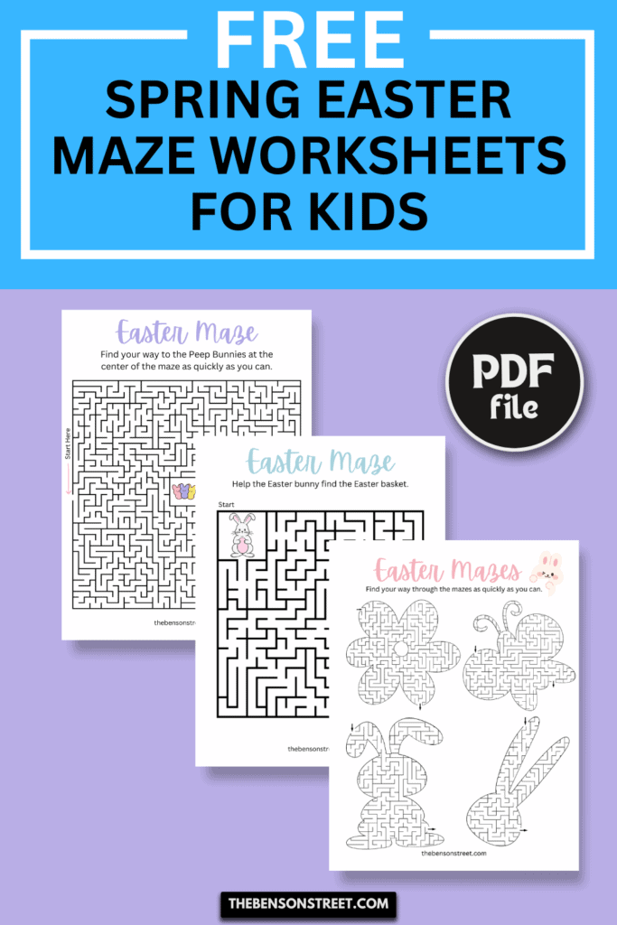 Easter Maze Free Printable Worksheets for Kids - The Benson Street