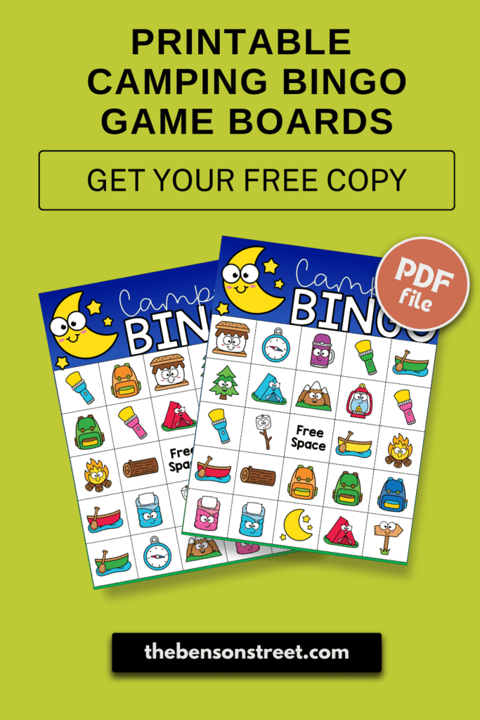 Free Printable Camping Bingo Cards: Fun Game for Kids - The Benson Street