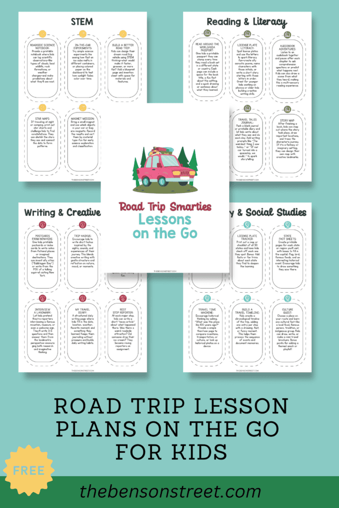 Road Trip Lessons on the Go: Free Printable Every Parent Needs This Summer
